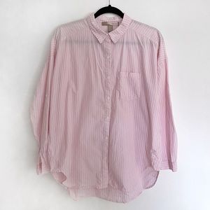 Oversized Pinstripe Button-Up
